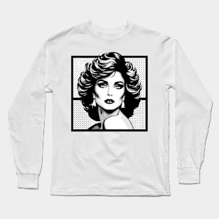 Pop Art Girl 80s Long Sleeve T-Shirt